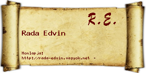 Rada Edvin névjegykártya